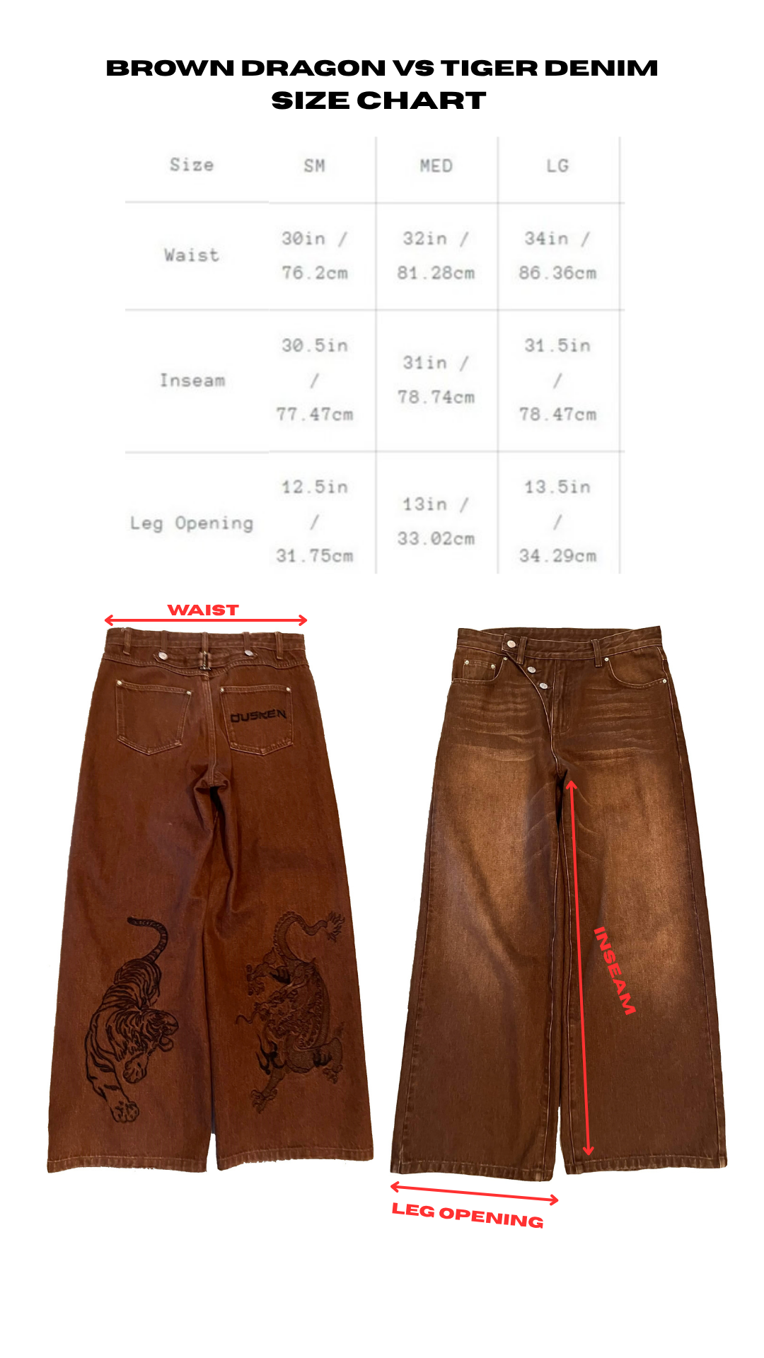 Brown DragonVsTiger Denim